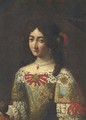 Portrait of a lady, in an embroidered dress a fragment - (after) Pier Francesco Cittadini