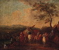 Figures resting by a Military Encampment - (after) Philips Wouwerman