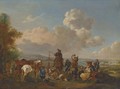 A hunting party with trophies of the chase - (after) Pieter Wouverman