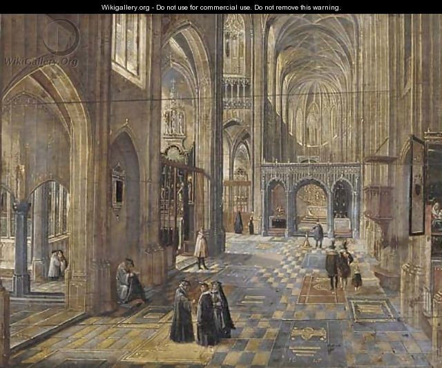 The interior of a Gothic church - (after) Peeter, The Elder Neeffs
