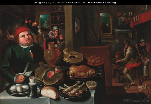 The Rich and the Poor kitchen - (after) Marten Van Cleve