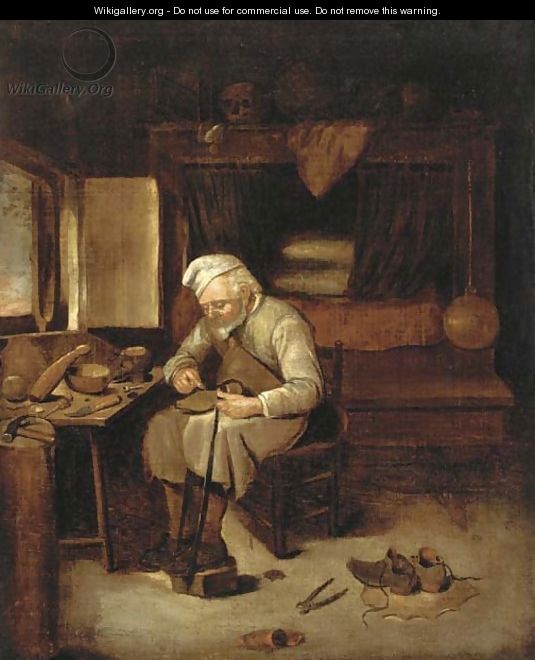 A cobbler in his workshop - (after) Martin Dicthl