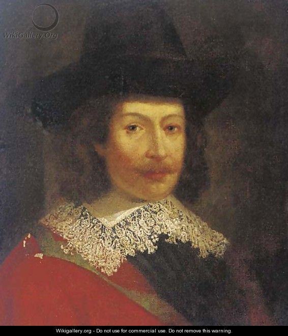 Portrait of a gentleman, bust-length, in a black hat - (after) Michiel Jansz. Van Mierevelt