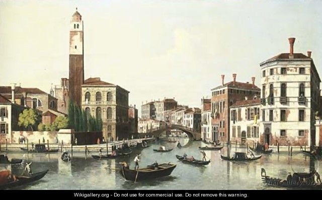 The Grand Canal, Venice, and the entrance to the Cannaregio with the church of San Geremia - (follower of) Marieschi, Michele