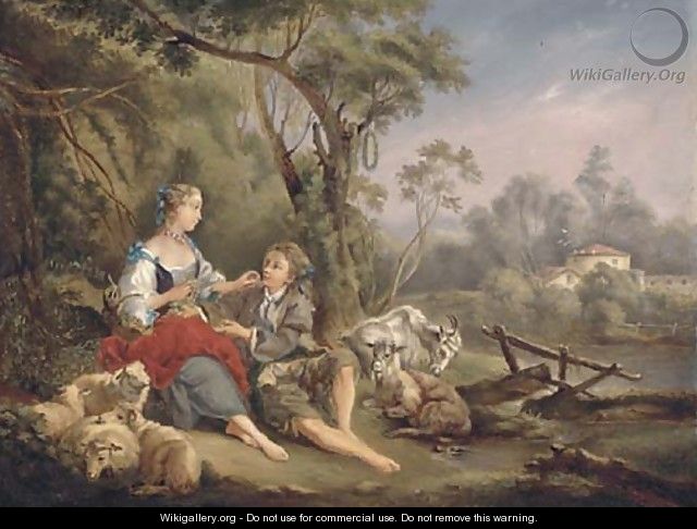 The amorous shepherd - (after) Lancret, Nicolas