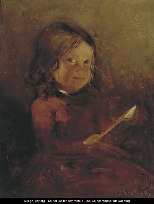 A girl with a book, a sketch; and A girl with a letter - (after) John Phillip