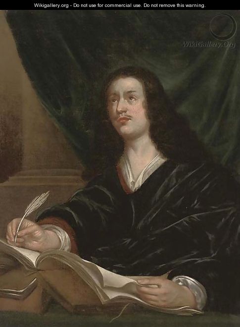 Portrait of a gentleman, traditionally identified as John Milton (1608-1674) - (after) John Michael Wright