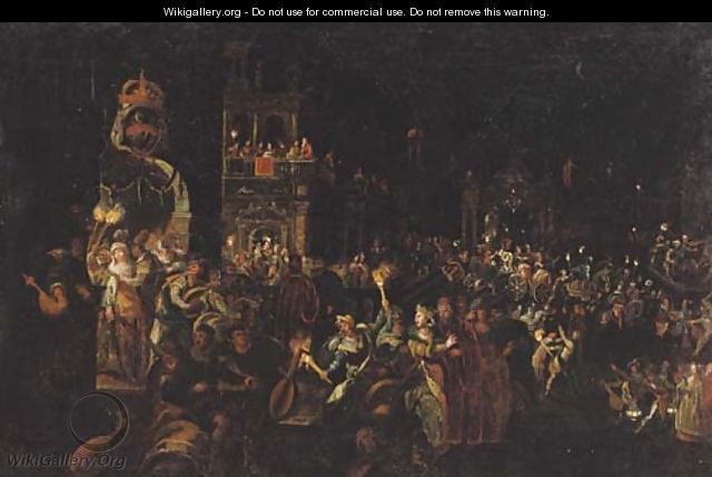 A carnival at night - (after) Joseph, The Younger Heintz