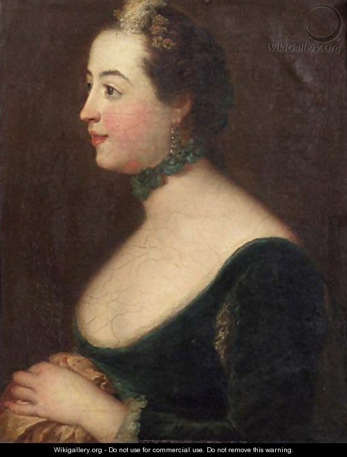 Portrait of a noblewoman - (after) Louis De Silvestre