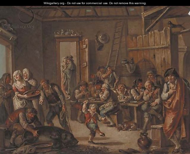 Merrymaking In A Tavern Interior - (after) Leonard Defrance