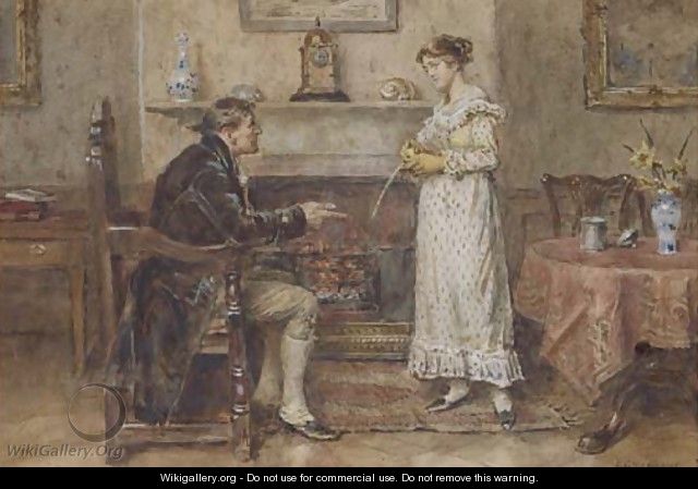 A conversation in front of the fire - George Goodwin Kilburne