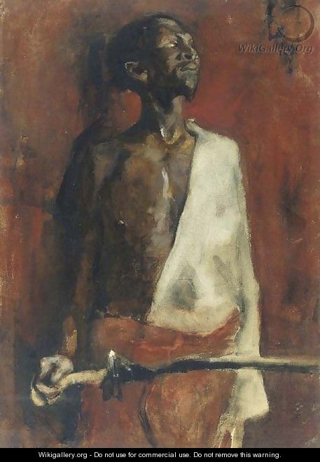 Portrait of the African fighter Adolf Boutar - George Hendrik Breitner