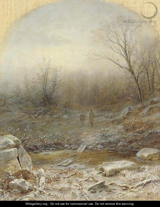 Figures in a Winter Landscape - George Henry Boughton