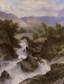 A waterfall in a mountainous landscape - George Law Beetholme