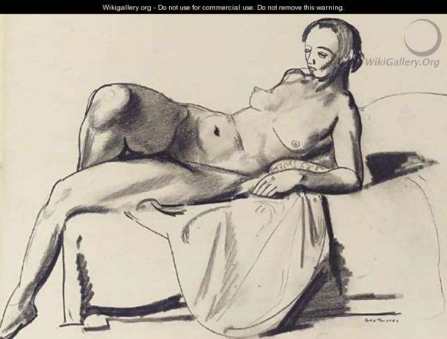 Nude Study, Classic on a Couch - George Wesley Bellows