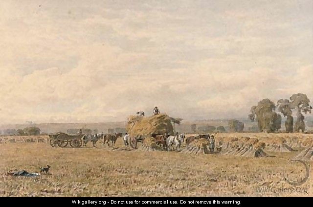 Harvesters loading the haycart - George Arthur Fripp