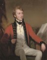 Portrait of an officer of the East India Company, small three-quarter-length, in uniform, seated - George Chinnery