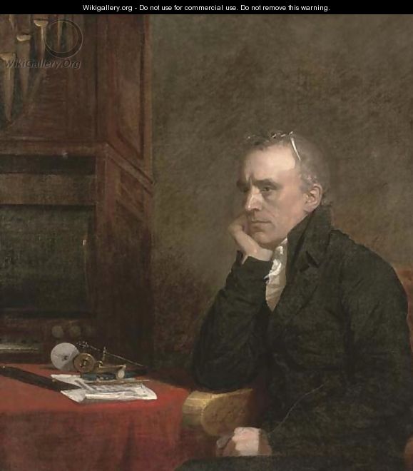 Portrait of Benjamin Flight (1767-1846), seated three-quarter-length, at a table by an organ - George Dawe