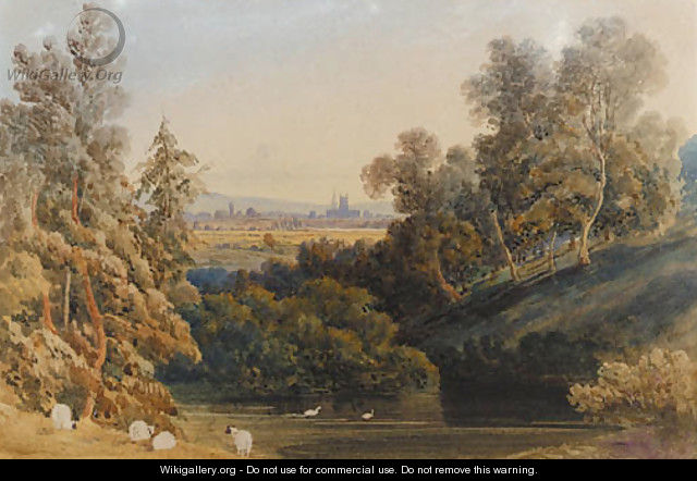 A distant view of Gloucester - George Fennel Robson