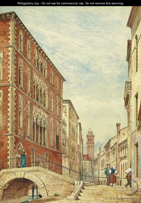 The Palazzo Celsi and the Bridge of St. Bernardo, Venice - George Edmund Street