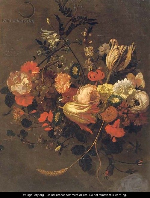 Roses, tulips, violets, poppies and other flowers - Gaspar Thielens