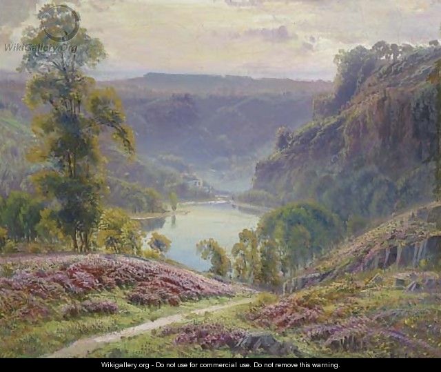 The view down to the lake at dusk - Gaston Anglade