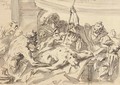 Satyrs and warriors threatening a bound captive - Gaspare Diziani