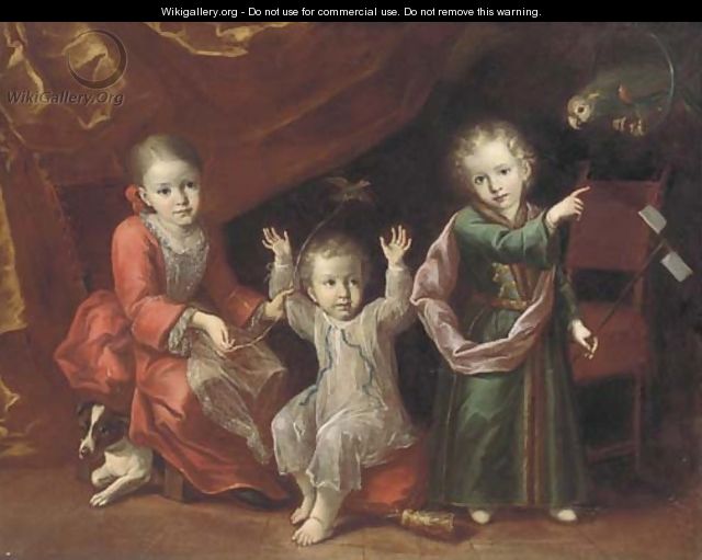 A portrait of three children - Genoese School