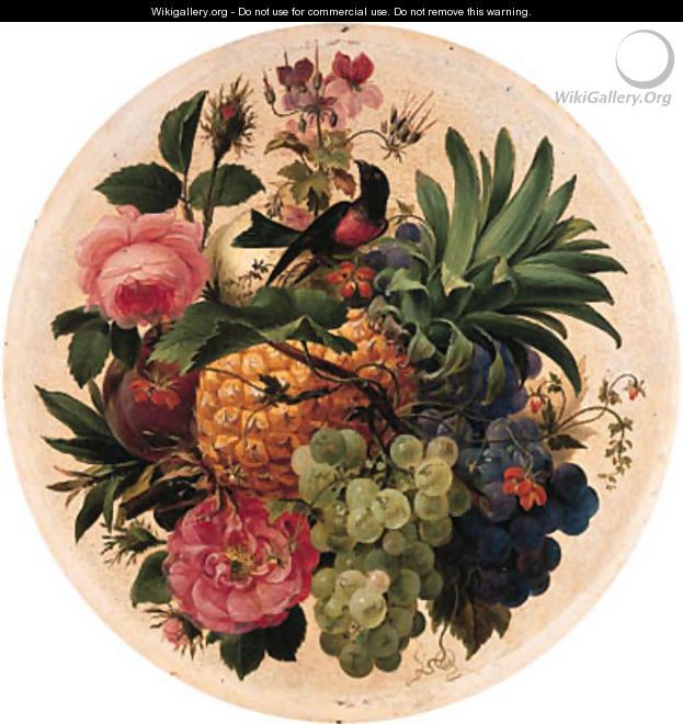 Still lifes of fruits and flowers - French School