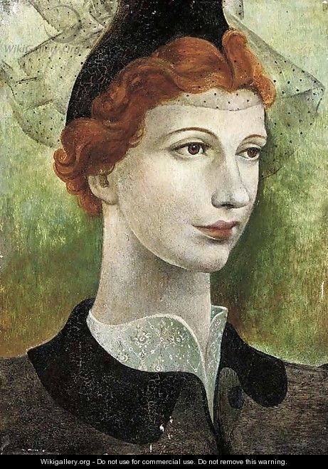 Portrait of a lady with red hair - French School