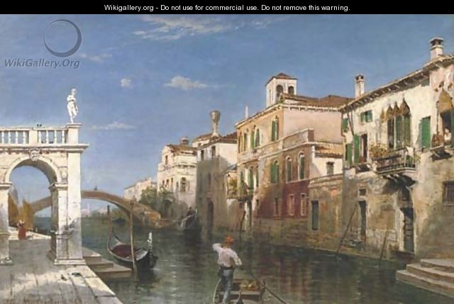 A Venetian canal - Friedrich Ernst Morgenstern