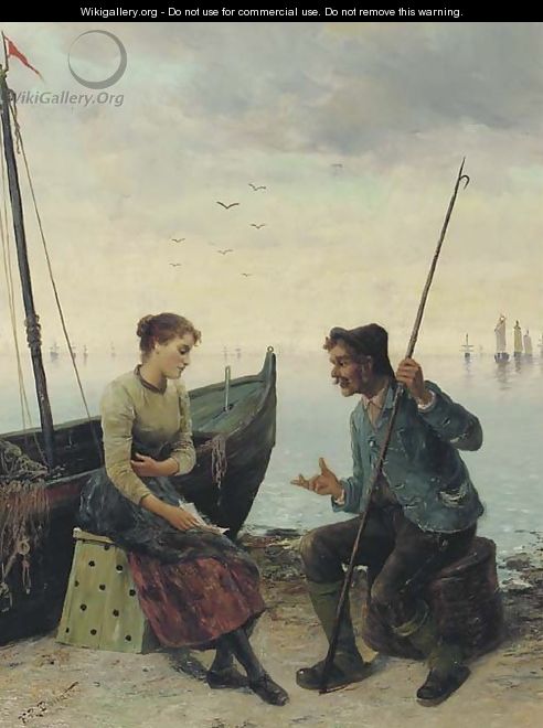 Conversing on a quay - Frederick Reginald Donat
