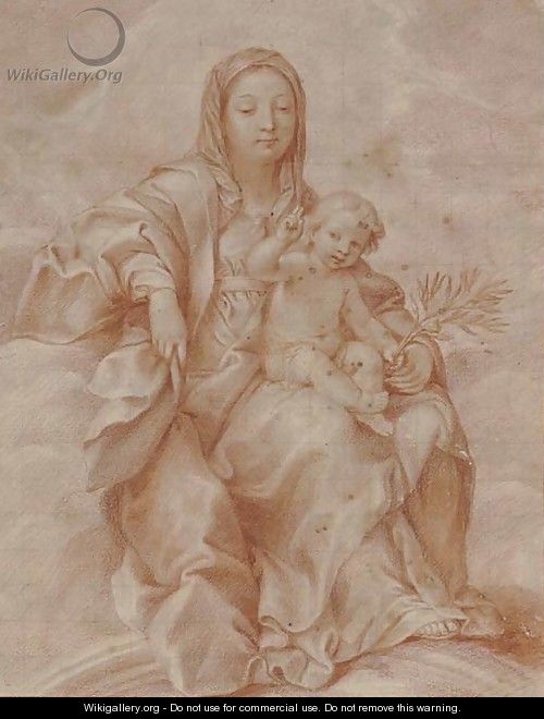 The Madonna and Child holding an olive branch - French School