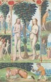 Adam and Eve with the Tree of Knowledge surrounded by the story of Adam and Eve - French School