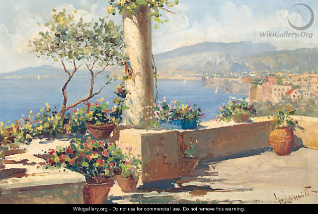 A Sunlit Mediterranean Terrace - Gaetano Esposito