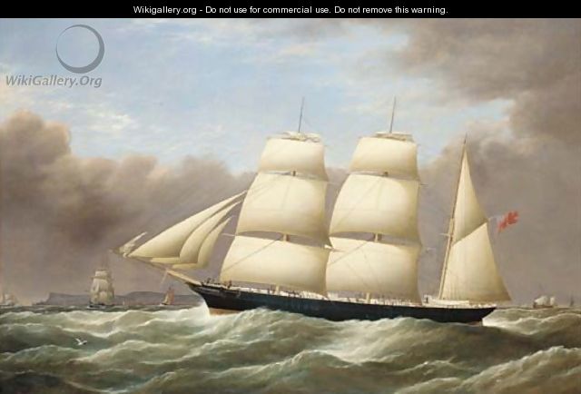 The barque Alfred Hawley off the Skerries on her way into Liverpool - Etheline Eva Dell