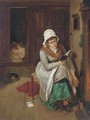A quiet read by the fire - Edward William Cooke