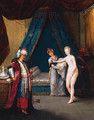 A sultan receiving a maiden in his bedchamber - French School