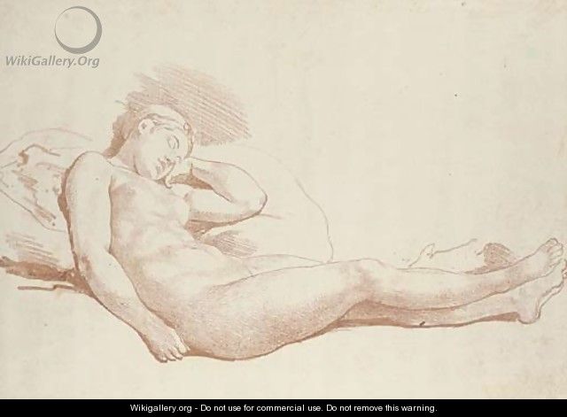 A sleeping female nude - French School