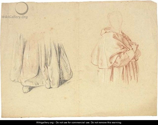 Studies for the drapery of an ecclesiastic - French School