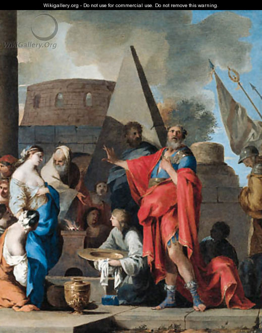 Jephthah sacrificing his daughter - French School