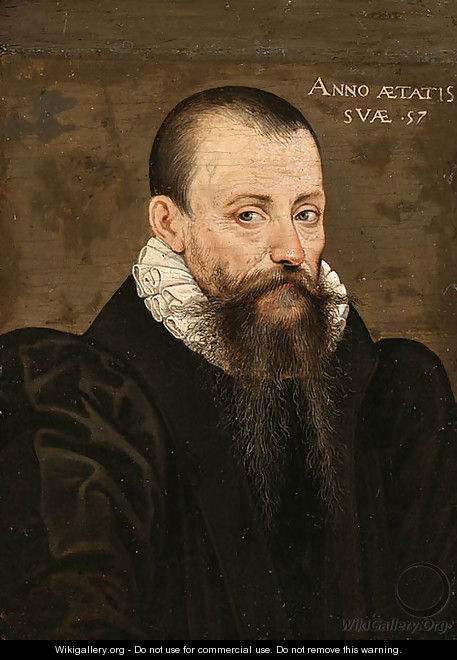 Portrait of Michel Eyquem de Montaigne (1533-1592) - French School - painting1