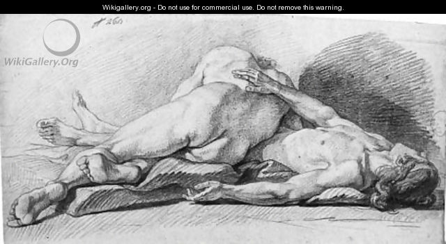 Two reclining nudes - French School