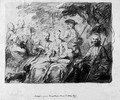 Study for a portrait of Monsieur Morlay and his family - French School