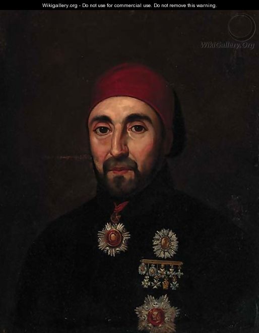 Portrait of a Turkish officer - French School