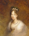 Portrait of a lady, bust length with Roses in her hair - French School