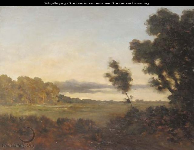Landscape at dusk - French School