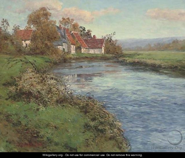 A riverside farmhouse - Frederick Charles Vipont Ede
