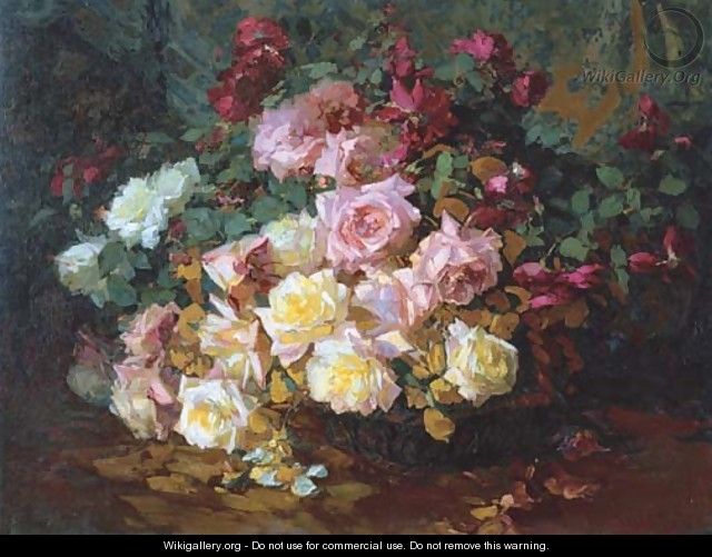 A Mixed Bouquet of Roses - Franz Bischoff