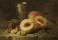 A still life with peaches - Frans Mortelmans